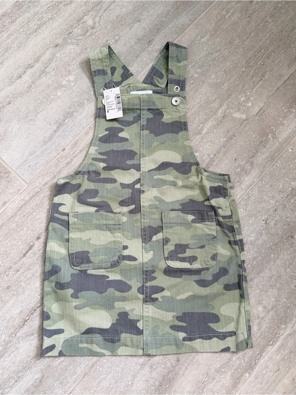 Girls 4 Camo Overall Dress NWT Cotton Utility Jumper School Daycare Toddler
